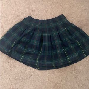 Plaid skirt green and blue